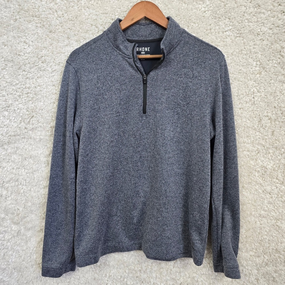 Rhone Commuter 1/4 Zip Sweater Men's Size Medium Gray Knit‎ Layers